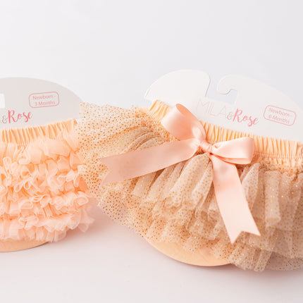 Peach & Gold Glitter Tutu Bloomer