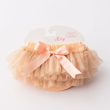 Peach & Gold Glitter Tutu Bloomer
