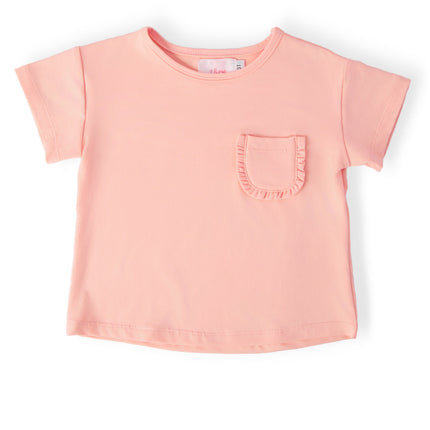 Peach Ruffle Pocket Tee