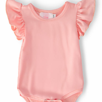 Peach S/S Flutter Bodysuit