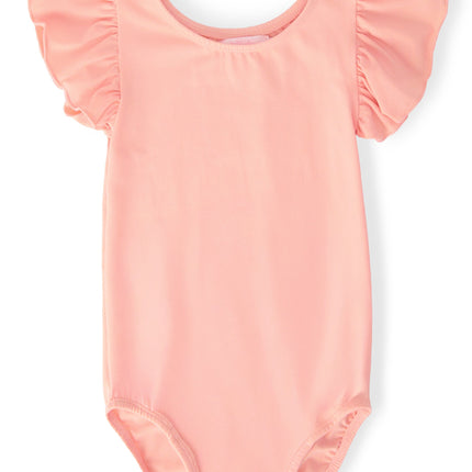 Peach S/S Flutter Sleeve Leotard