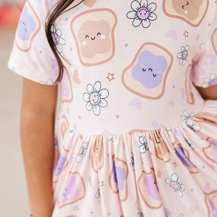 Peanut Butter Jelly Time S/S Pocket Twirl Dress