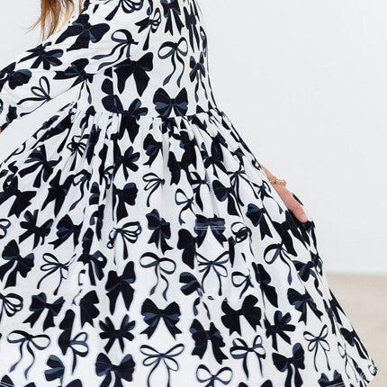 Perfectly Tied 3/4 Sleeve Pocket Twirl Dress