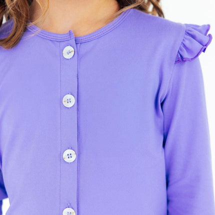 Periwinkle Ruffle Cardigan