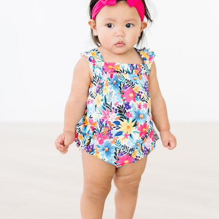 Petal Paradise Ruffle Cross Back Romper