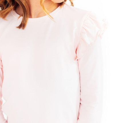 Petal Pink L/S Ruffle Tee