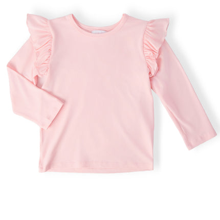 Petal Pink L/S Ruffle Tee
