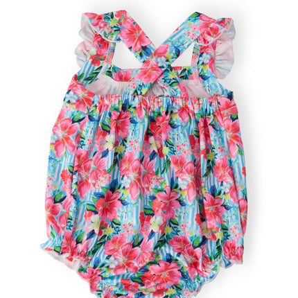 Petals in Paradise Ruffle Cross Back Romper
