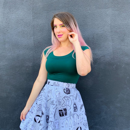 Retro Boat Neck Top in Hunter Green
