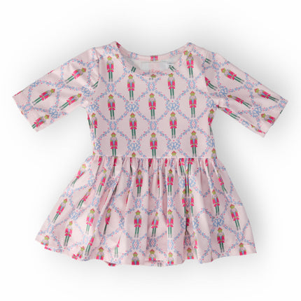 Pink Nutcracker 3/4 Sleeve Twirl Bodysuit