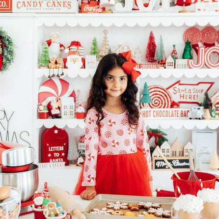 Pink Peppermint L/S Tutu Dress
