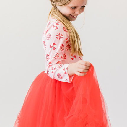 Pink Peppermint L/S Tutu Dress