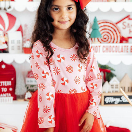 Pink Peppermint L/S Tutu Dress