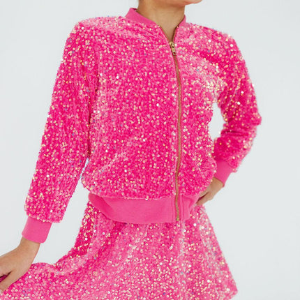 Pink Velvet Sequin Jacket