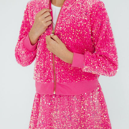 Pink Velvet Sequin Jacket