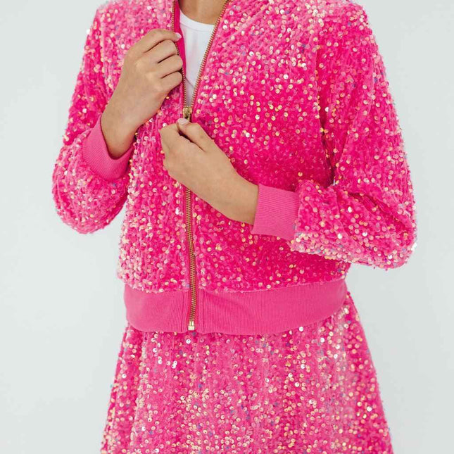 Pink Velvet Sequin Jacket