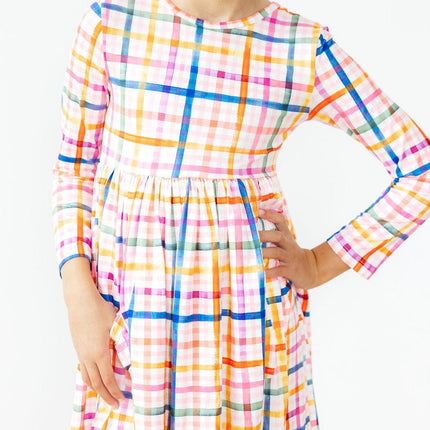Plaid About You L/S Pocket Twirl Dress