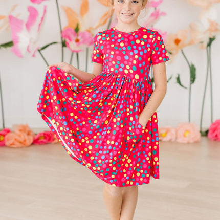 Polka Dot Party S/S Pocket Twirl Dress