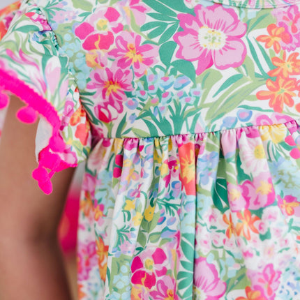 Preppy Petals Pom Pom Dress
