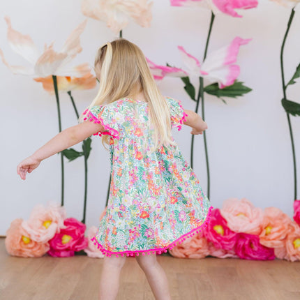 Preppy Petals Pom Pom Dress
