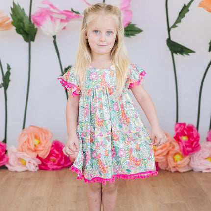 Preppy Petals Pom Pom Dress