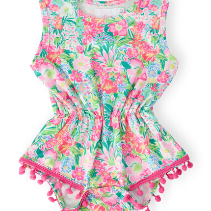 Preppy Petals Pom Pom Romper