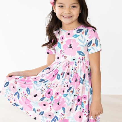 Pretty in Purple S/S Pocket Twirl Dress