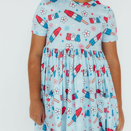 SALE Proudly Patriotic S/S Pocket Twirl Dress