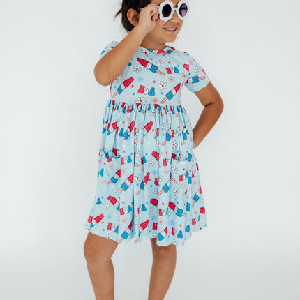 SALE Proudly Patriotic S/S Pocket Twirl Dress