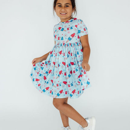 SALE Proudly Patriotic S/S Pocket Twirl Dress