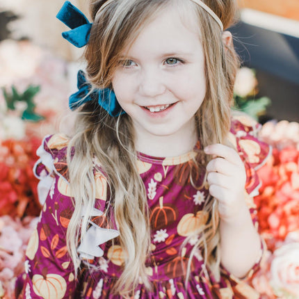Pumpkin Patch 3/4 Sleeve Ruffle Twirl Dress