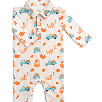 Pumpkin Spice Pups L/S Polo One-Piece