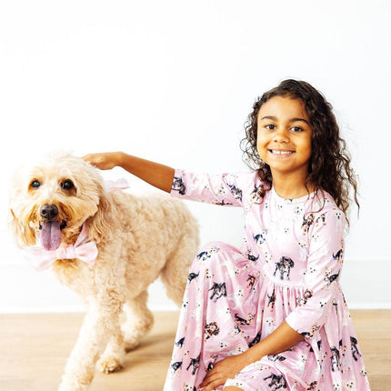 Puppy Kisses 3/4 Sleeve Pocket Twirl Dress