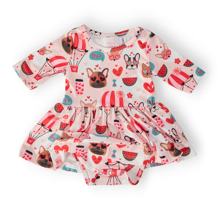 Puppy Love 3/4 Sleeve Twirl Bodysuit