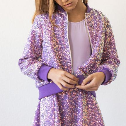 Purple Sequin Twirl Skort