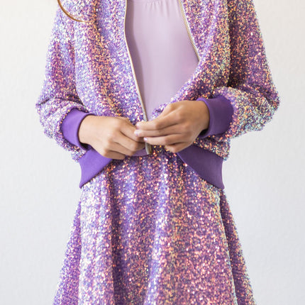 Purple Sequin Twirl Skort