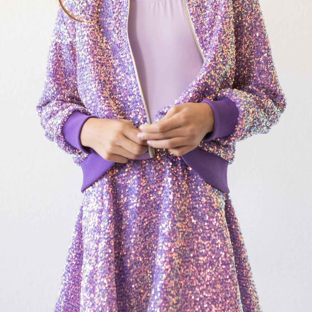 Purple Sequin Twirl Skort
