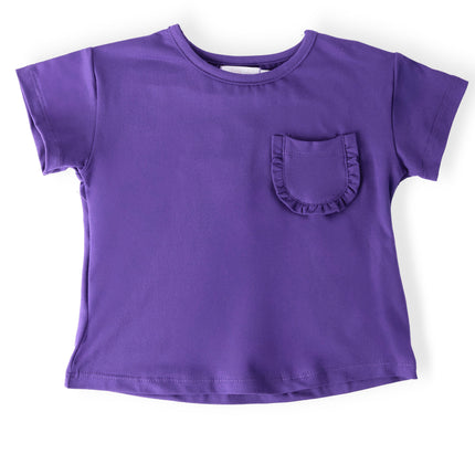Purple Ruffle Pocket Tee