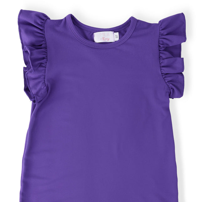 Purple S/S Ruffle Tee - Dashing Nova
