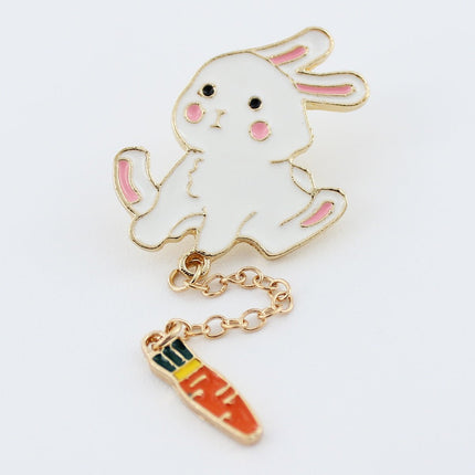 Kawaii Bunny Enamel Pin for Outfits, Backpacks, and Accessories