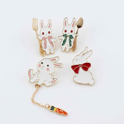 Kawaii Bunny Enamel Pin for Outfits, Backpacks, and Accessories