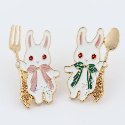 Kawaii Bunny Enamel Pin for Outfits, Backpacks, and Accessories