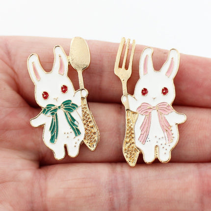 Kawaii Bunny Enamel Pin for Outfits, Backpacks, and Accessories