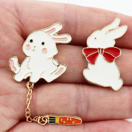 Kawaii Bunny Enamel Pin for Outfits, Backpacks, and Accessories