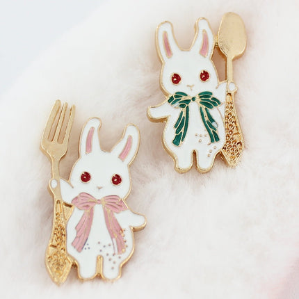 Kawaii Bunny Enamel Pin for Outfits, Backpacks, and Accessories