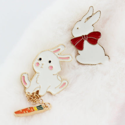 Kawaii Bunny Enamel Pin for Outfits, Backpacks, and Accessories