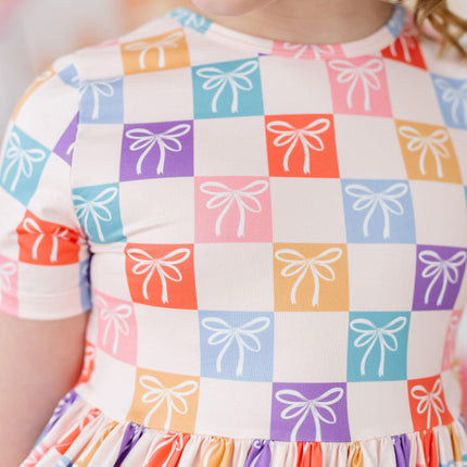 SALE Rainbow Ribbons S/S Pocket Twirl Dress