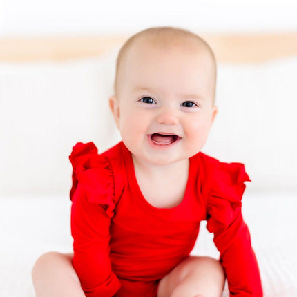 Red L/S Flutter Bodysuit