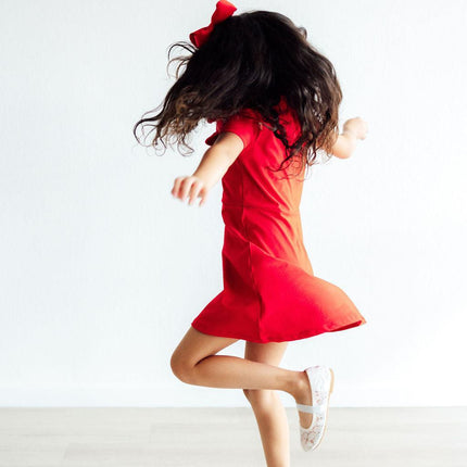 Red S/S Polo Dress