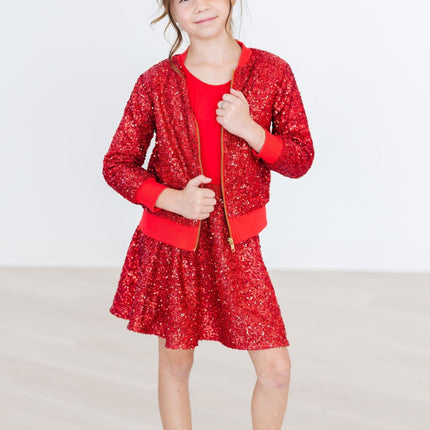 Red Sequin Twirl Skort
